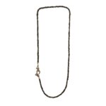 zwart diamanten collier, ruwe kubusjes, met een mooi glanzend witgouden sluiting