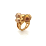 18 kt rosegouden ring met 3 edison parels