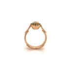 18 kt rose gouden ring met 0.25 ct diamant en halo van tsavoriet