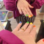 18 kt rose gouden ring met 0.25 ct diamant en halo van tsavoriet